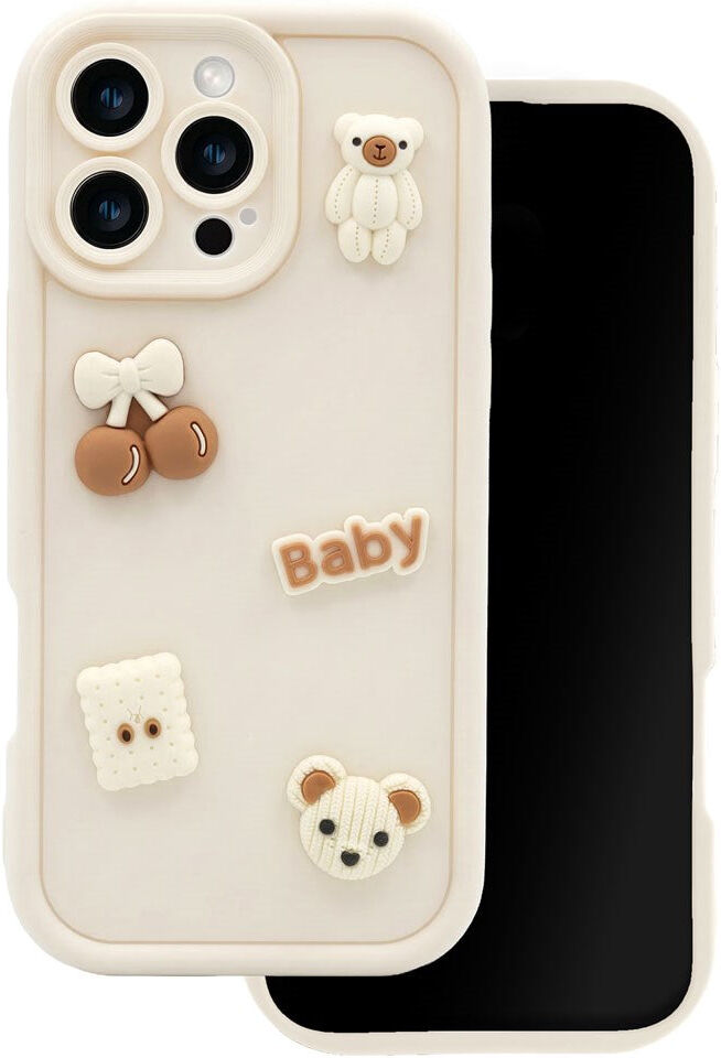 iPhone 17 TFO Ultra Trendy 3D Bagside Cover - Beige Bear