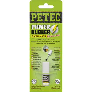 PETEC Sekundenkleber 93404, Power Kleber, Gel, extra stark, mit Pinsel, 4g