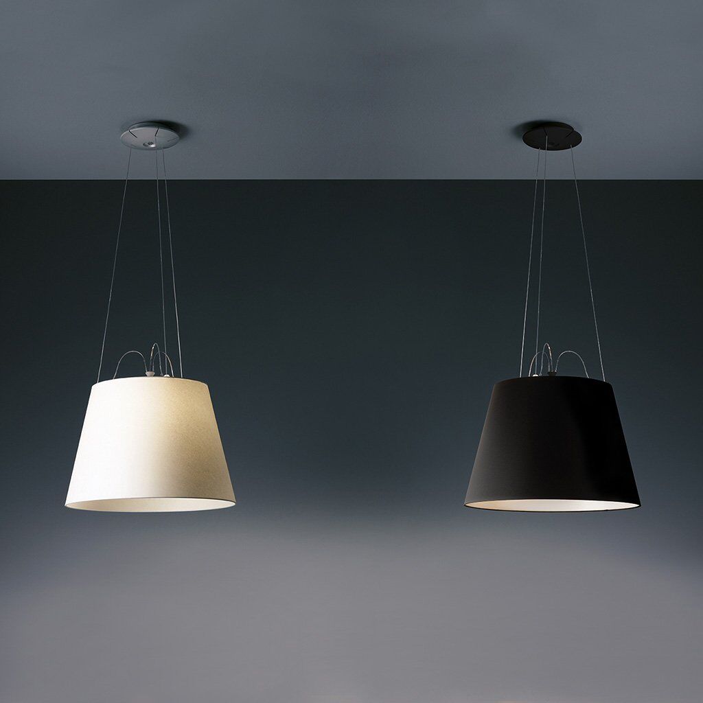 Artemide Tolomeo Mega Pendelleuchte (Struktur silber, Pergamentschirm Ø 52cm) Struktur silber   Pergamentschirm Ø 52cm