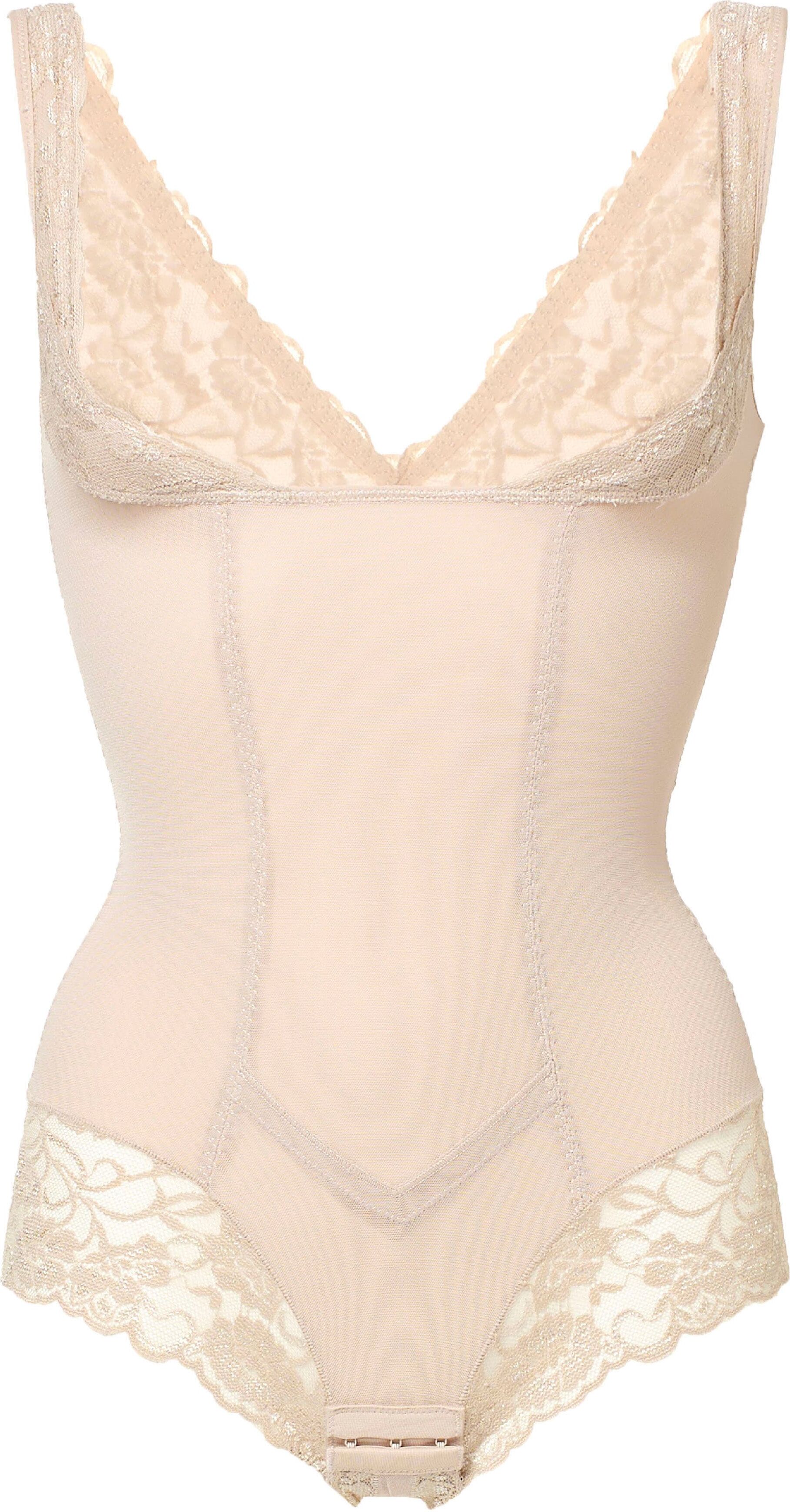Shaping-Body MAGIC BODYFASHION "Super Control Body", Damen, Gr. XL, N-Gr, braun (latte), Netz, Obermaterial: 85% Polyamid, 15% Elasthan, unifarben, eng, tiefer Rundhals, Bodys Shaping-Body, verleiht der Brust und dem Po ein dezentes Lifting latte XL, N-Gr