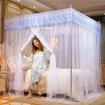 Useful Little Things Romantic Lace Pleated Bed Net Canopy Embroidery Breathable Bedding Netting Frame Excluded white 47.2 X 78.7 In