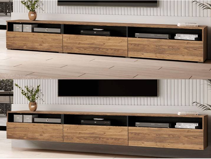 Meuble tv-hifi BABEL II 3 portes 3 niches appenzeller