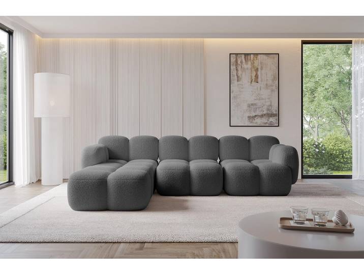 ALTDECOR Ecksofa - Miko-L2 - 302x205x75 - Grau Corner Sofa Eckcouch Couch L-Form, links/rechts angeordnet