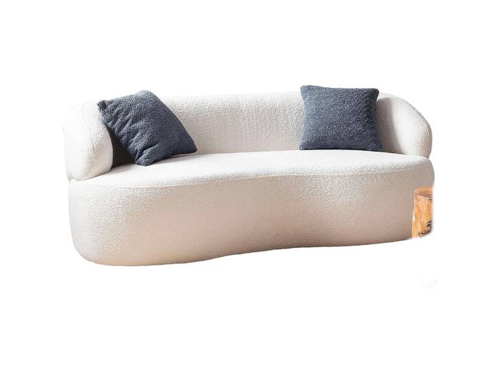 Edles Sofa Manja Bouclé Optik weiss B 170 cm T 95 cm - Sofa