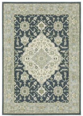Style Haven Bassel Center Medallion Teal Blue/ Ivory Indoor Area Rug