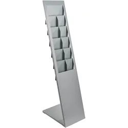 Prospektständer PLANAR, 6x A4 silber, Stahl