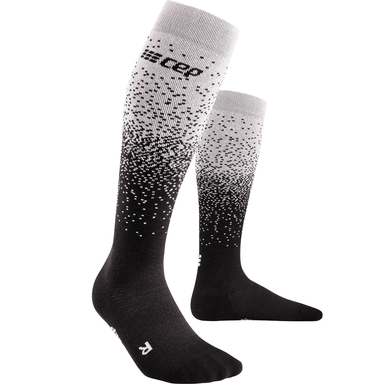 CEP Damen Skisocken SNOWFALL COMPRESSION black/offwhite - 2