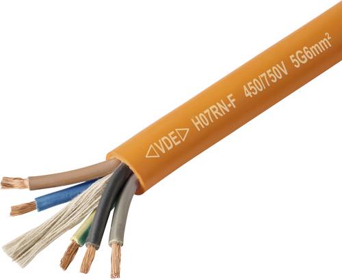 TRU COMPONENTS TC-13537028 Gummischlauchleitung H07RN-F 5G 6mm² Orange Meterware