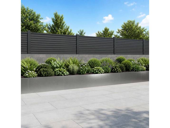vidaXL Stützmauer 4 Stk. 100 x 12 x 40 cm Edelstahl Silber
