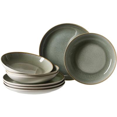 Tafelservice RITZENHOFF & BREKER "Giada", grün, 8, Steinzeug, Geschirr-Sets, Tafelservice