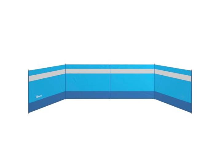 Outsunny Windscherm Strand Opvouwbaar Lichtvenster 725 x 140 cm Blauw