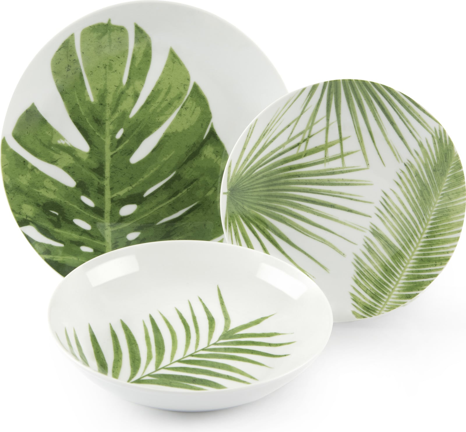 Excelsa serviesset Foliage, 18-delig, groen porselein