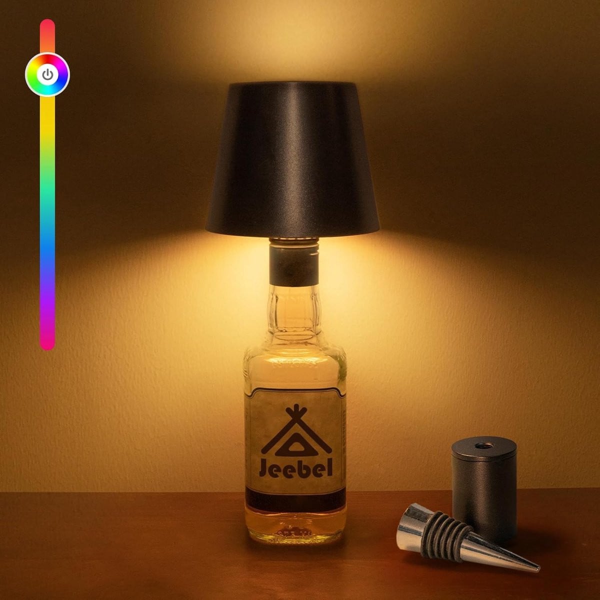 Draadloze RGB Fleslamp met Stepless Dimfunctie en 5200mAh Oplaadbare Accu voor Sfeerverlichting