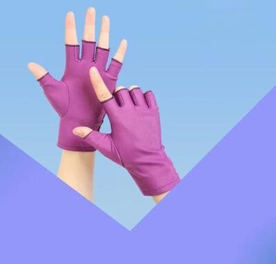 Uplifted Goods UV Protection Gloves For Nail Art Gel Lamp Use And Hand Protection purple B
