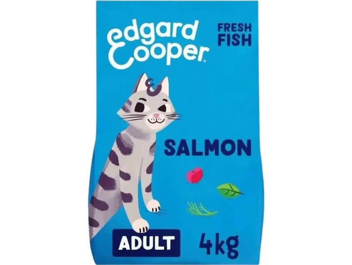 Edgard &amp; Cooper Croquettes pour chats adultes au saumon de l'Atlantique frais 4 kg