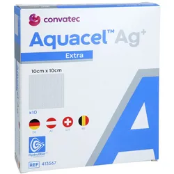 Aquacel Ag+ Extra 10x10 cm Kompressen 10 St