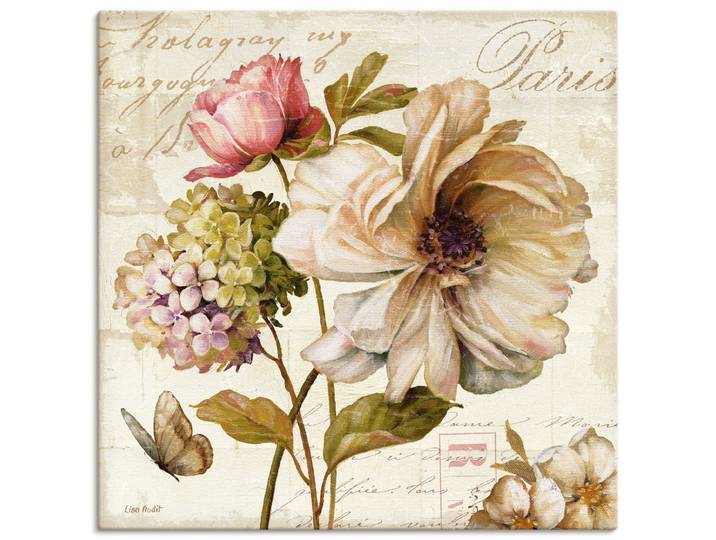 Leinwandbild ARTLAND Blumen II , beige (farbe bild(er): naturfarben), B:30cm H:30cm, Bilder, Leinwandbild, auf Holzrahmen gespannt