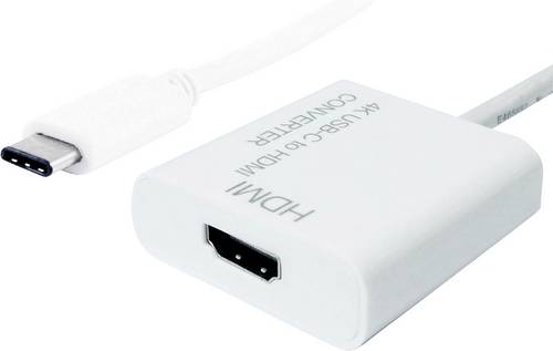Value USB-C / HDMI Adapterkabel USB-C Stecker, HDMI-A Buchse 0.10m Weiß 12.99.3210 4K UHD USB-C-Displaykabel