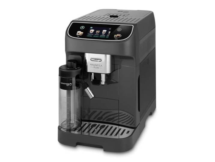 De'Longhi Magnifica Plus ECAM320.61.G, Kaffeevollautomat, LatteCrema Hot System für Automatischen Cappuccino, 4 Rezepte, Soft Touch Farbdisplay, Extra-Shot Funktion, x2 Funktion, Grau
