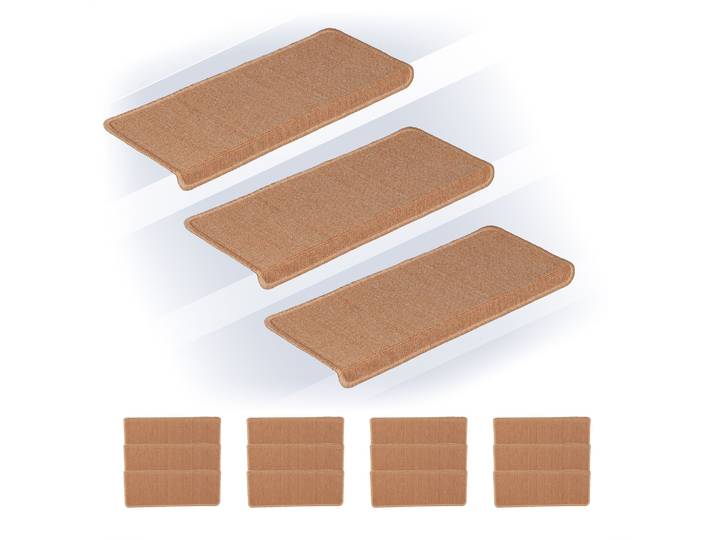 Rechteckige Stufenmatten 15er-Set Beige