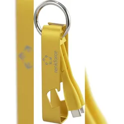 Renkforce USB-Kabel USB 2.0 USB-C® Stecker 0.15 m Gelb Schlüsselanhänger, Flaschenöffner RF-6721082