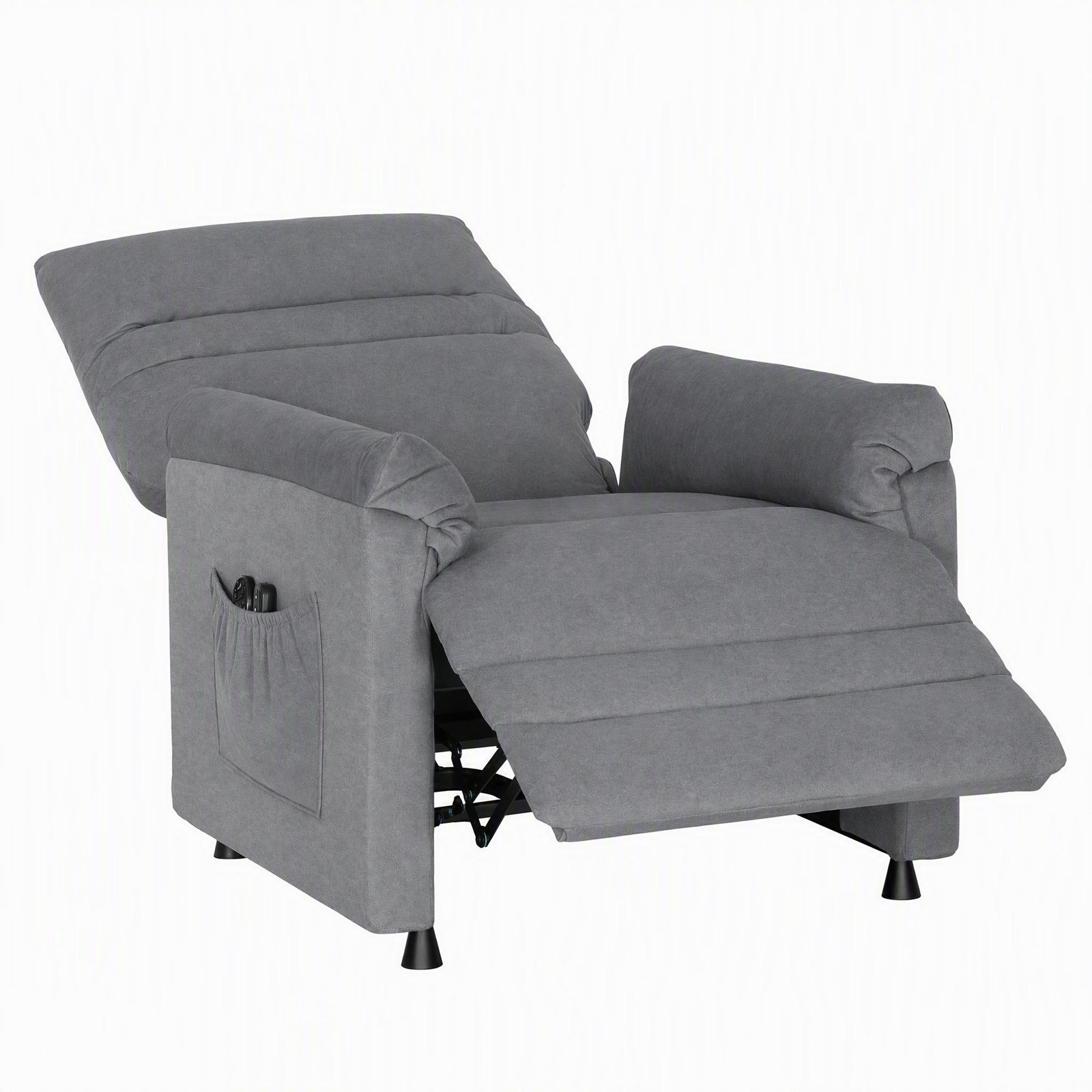 HOMCOM relaxfauteuil met ligfunctie en lendenverwarming, grijs