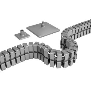 Actiforce Kabelführung CM007-30, zum Anschrauben, silber, Kabelspirale für Schreibtische, 5,5 x 130 cm