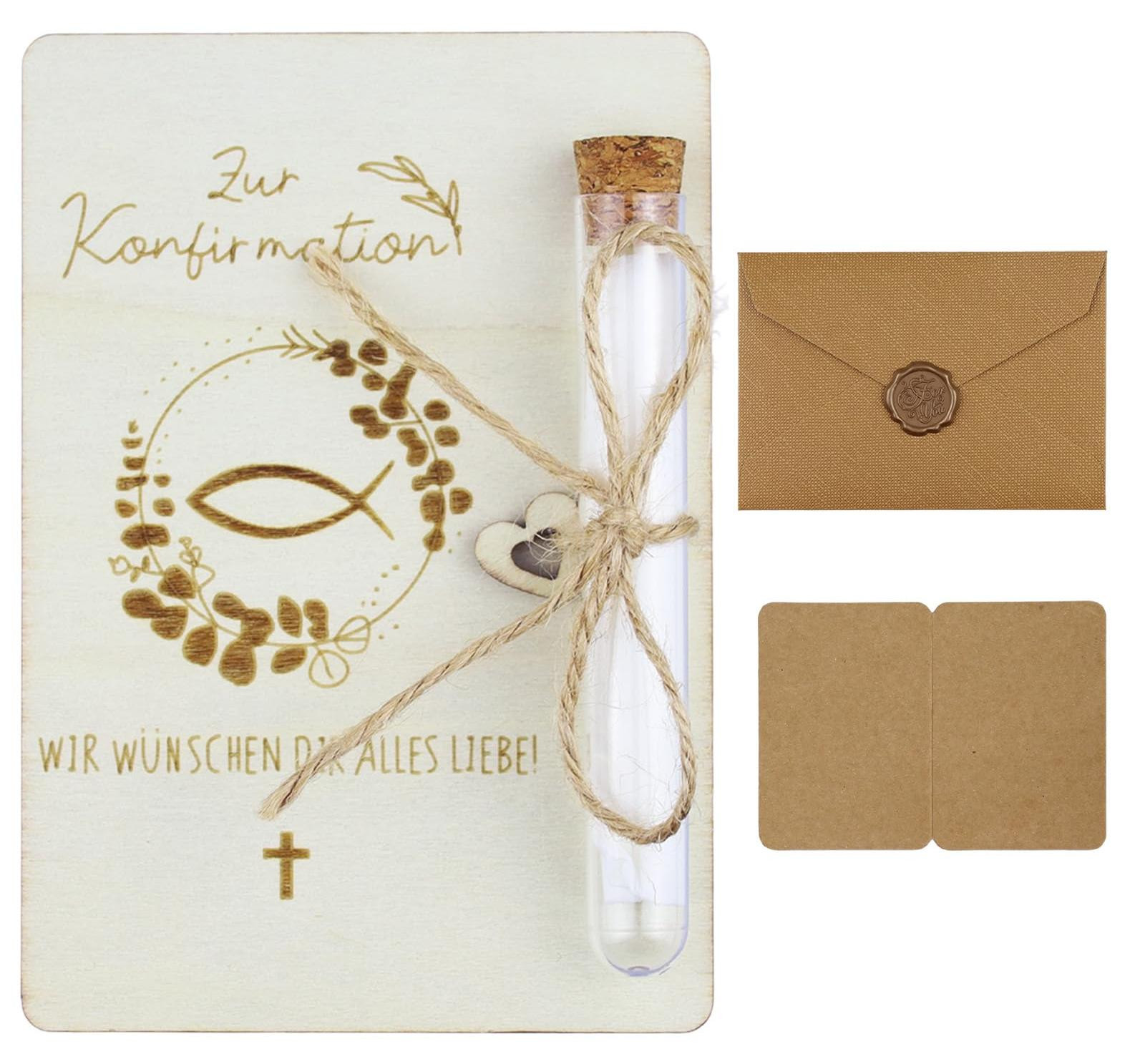 Solidchoice Houten Geldgeschenk voor Doop met Kaart en Envelop