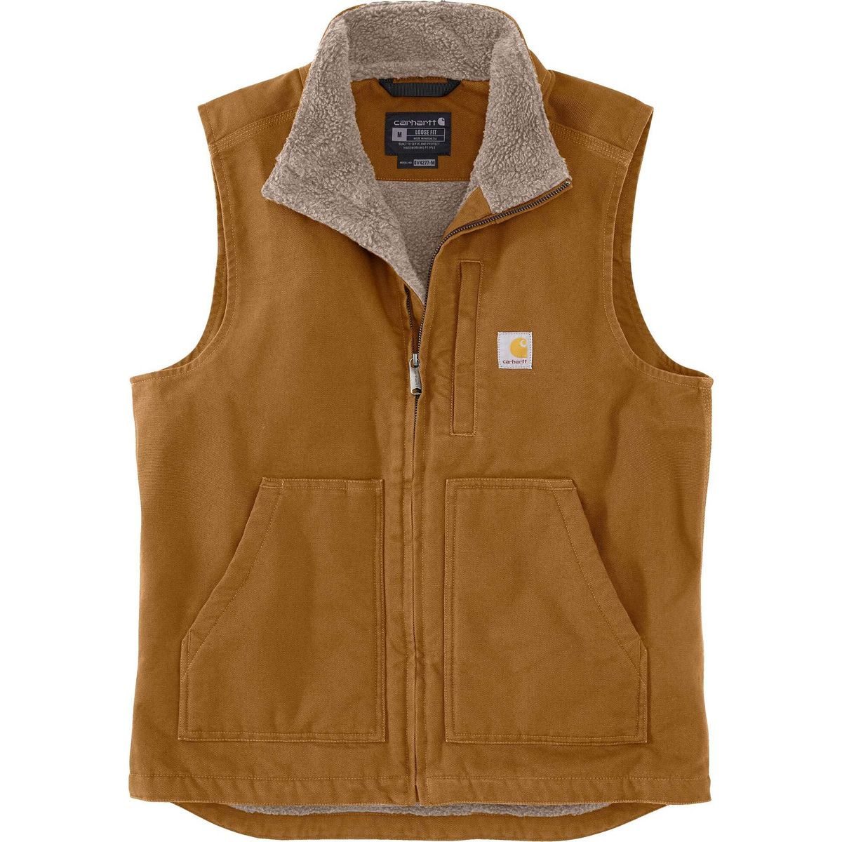 Carhartt Washed Duck Mock-neck Vest carhartt brown (BRN) L REG 104277-BRNLREG