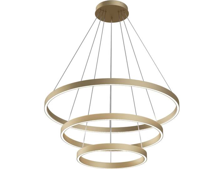 Suspension LED\, laiton\, anneaux réglables H 120 cm