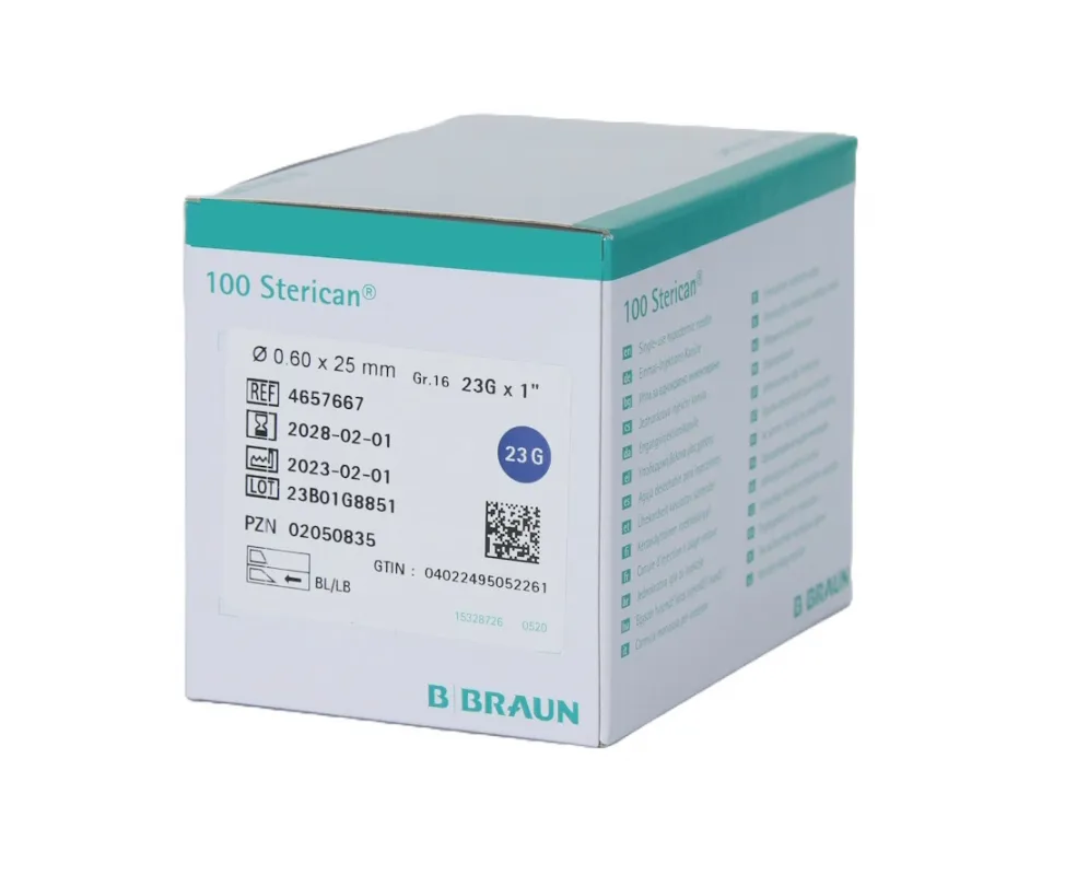 B.Braun SE B.Braun Sterican Einmalkanülen Standard-Größe Nr.16, 0,60 x 25 mm G23 blau (100 Stück) 4657667B