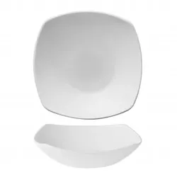Eclissi Weißer tiefer Teller 21,3 x 21,3 cm Quadratisches Glas Bormioli Rocco 12er-Pack
