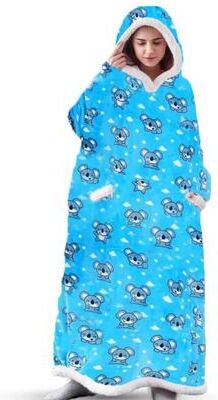 Inspired Living Oversized Hoodie Blanket With Sleeves Super Long Hooded Fleece TV Blanket For Cozy Winter Lounging cartoon m(us 6)