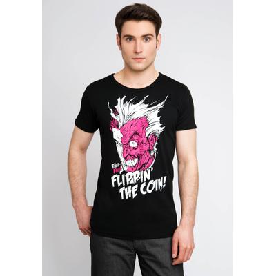 T-Shirt LOGOSHIRT "Two Face - Flippin\ The Coin", Herren, Gr. M, schwarz, 100% Baumwolle, bedruckt, normal, Rundhals, Shirts T-Shirt, mit tollem Two Face-Print