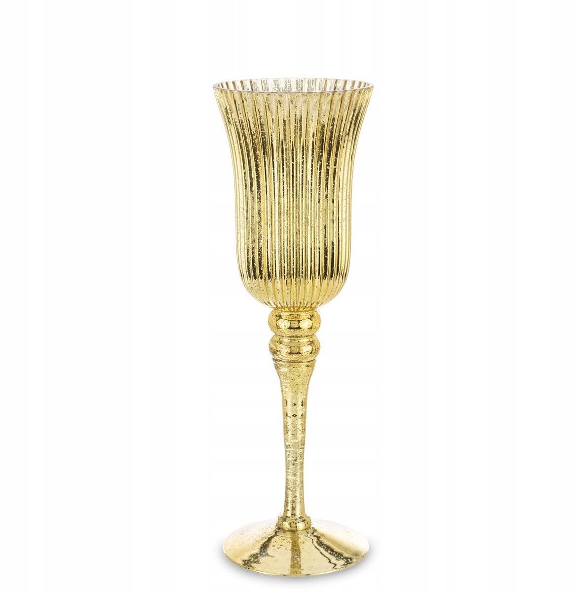 Gouden Glazen Kandelaar voor Taperkaarsen - Stijlvolle Huisdecoratie voor Bruiloften