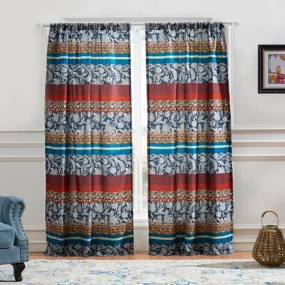 Barefoot Bungalow Vista Moroccan Boho Curtain Panels (Set of 2) - Multi - 84x84 inches