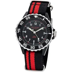 Regent F-1124 Kinderuhr 5 Bar Wasserdicht Schwarz/Rot Ø 36 mm