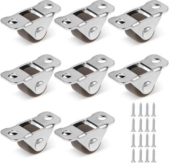 Famanu Set van rubberen wielen met stalen plaat, 8-12 cm, voor meubels en apparaten