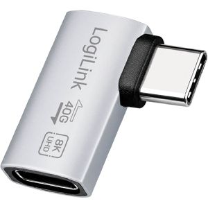 LogiLink USB-Adapter AU0064, für USB-C, 90° gewinkelt, USB-C Buchse auf USB-C Stecker, USB 4