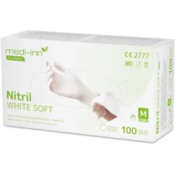 Medi-Inn Nitril white soft Einmalhandschuhe, weiß, puderfrei S / 100 Stück