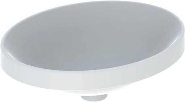 Geberit VariForm Einbauwaschtisch 500711012 weiß, 50x40cm, ohne Hahnloch, Überlauf, oval