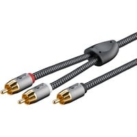 Plus Cinch Y-Kabel schwarz/silber, 2 Meter