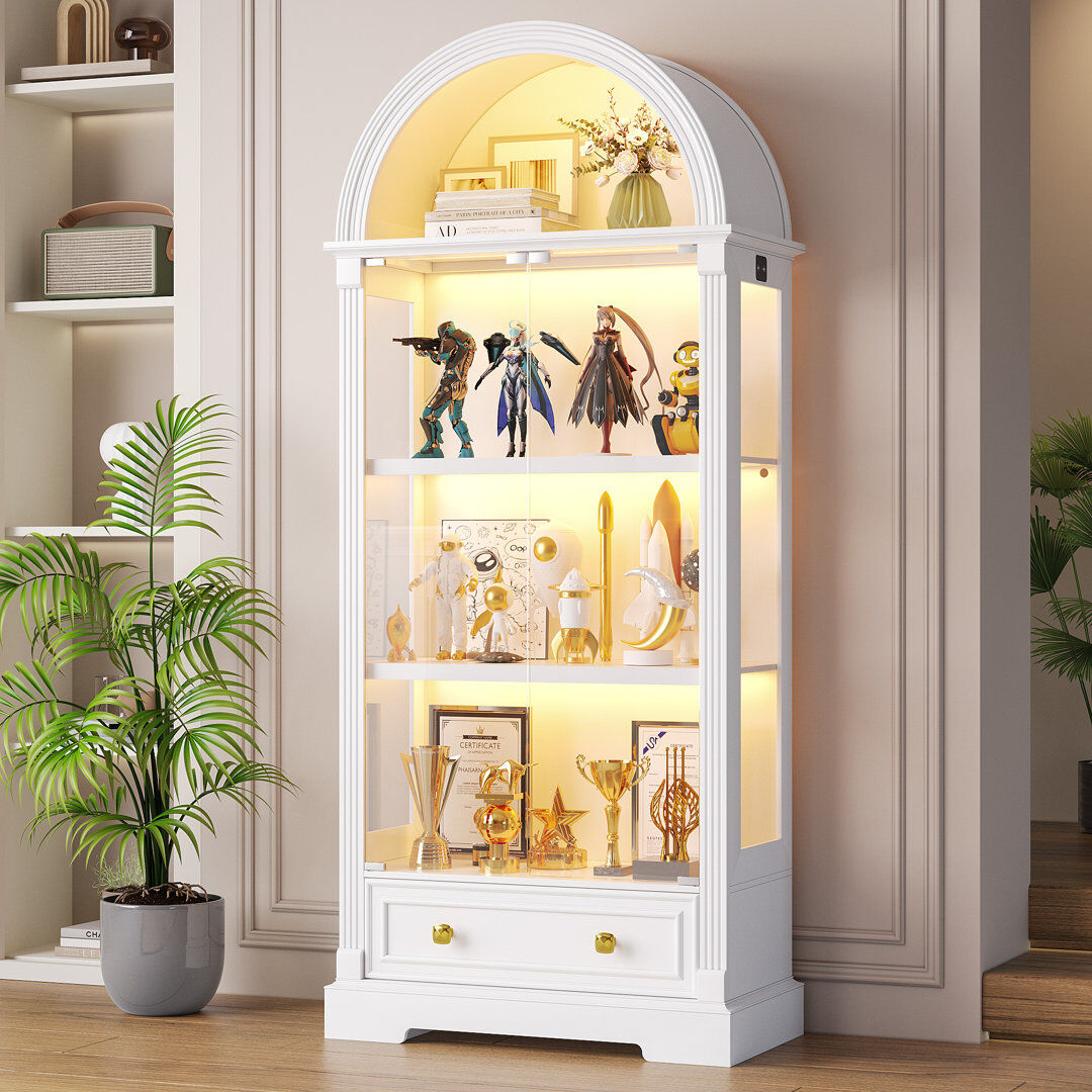 Metro Display Cabinet White 185cm H X 80cm W X 40cm D