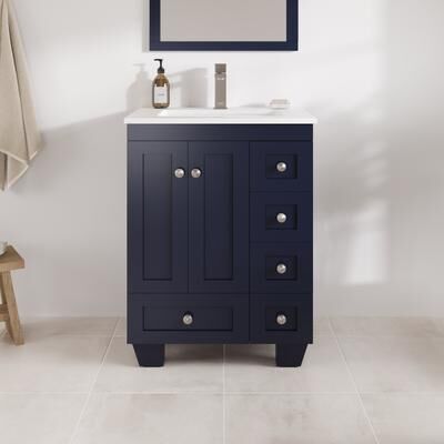 "Eviva Happy 24""W Bath Vanity with Carrara Quartz Top"