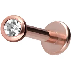 Titan Labret mit Innengewinde KRISTALL