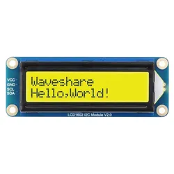 Waveshare LCD1602 I2C Display Modul, 16x2 Zeichen-LCD, AiP31068 Treiber, 3,3-5V - Farbe: Grün
