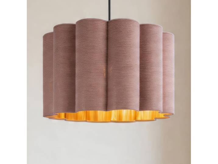 Suspension 40 x 120 x 40cm Rose foncé/Rose Velours E27
