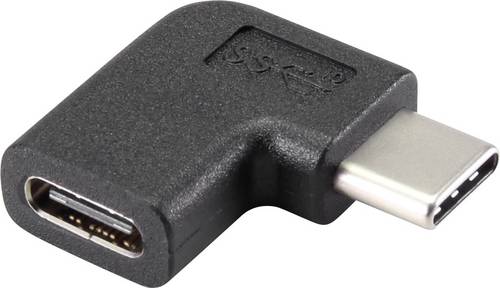 Renkforce USB 3.2 Gen 2 (USB 3.1 Gen 2) Adapter [1x USB-C Stecker - 1x USB-C Buchse] 90° nach rechts gewinkelt