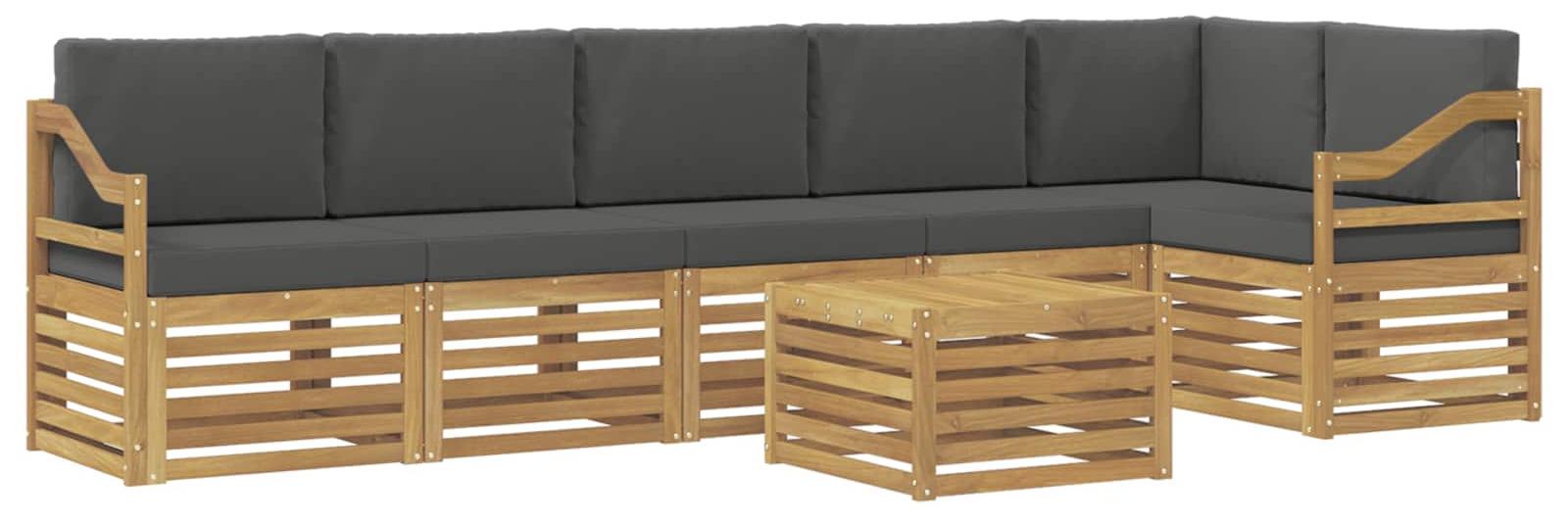 Outdoor-Sofagarnitur 7 pcs Weiß und Anthrazit 59 x 59 x 37 cm