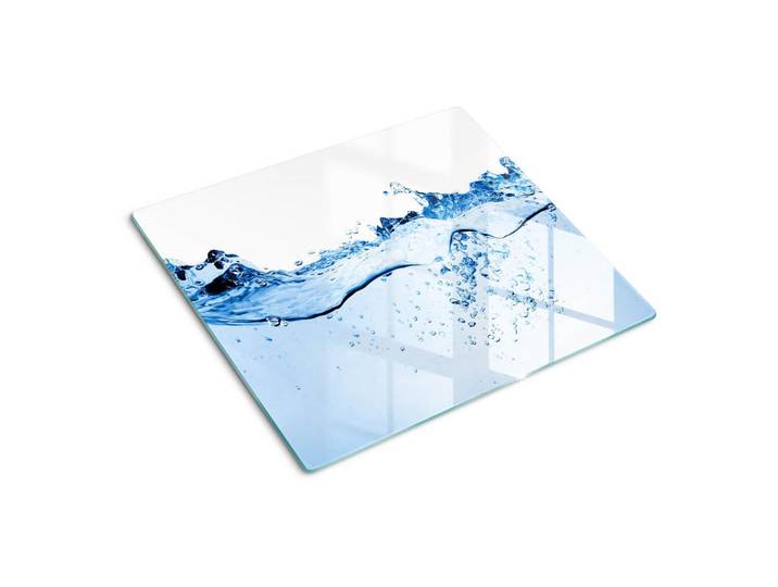 Tulup Glasplatte 60x52 cm Wasser, Blau, Glas, 60x0.4x52 cm, Küchen, Küchenelektrogeräte, Herde, Herdabdeckplatten